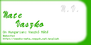mate vaszko business card