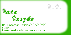 mate vaszko business card